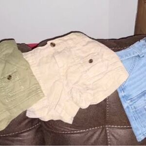 Girls Shorts - Green: 6/7. Tan: 6/7. Jean: 7/8